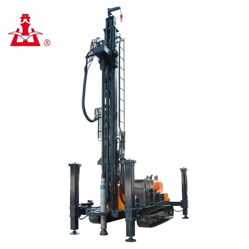 
 Model KW400 Crawler DTH 400M Depth Deep Water Well Drilling Rig working with Air Compressor for Sa