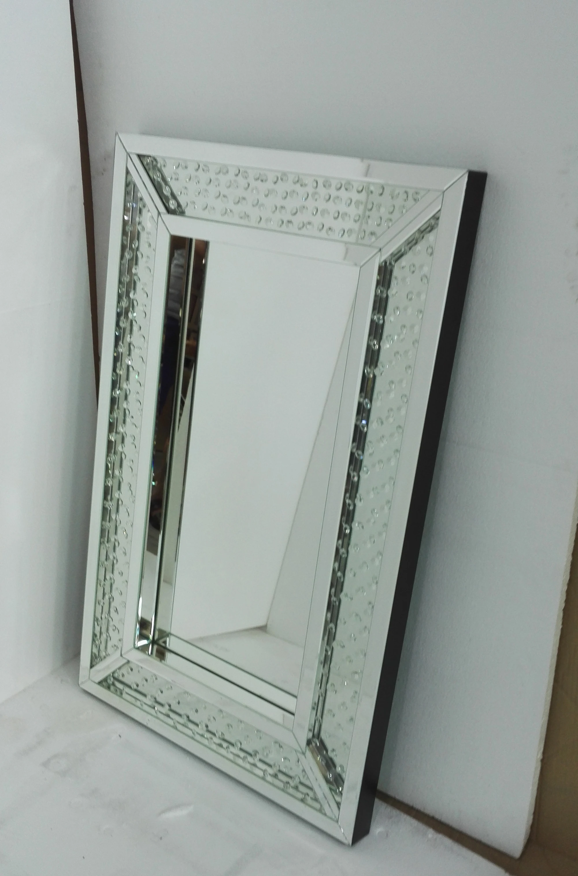 Hot Sales Rhombus Crystal Mirrored Console Table With Wall Mirror Set for Home Hotel