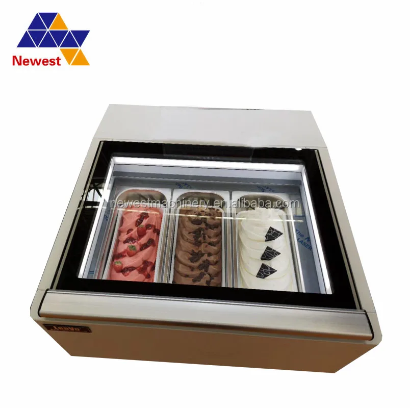 Mini Tabletop Gelato Display Freezer - Countertop Ice Cream