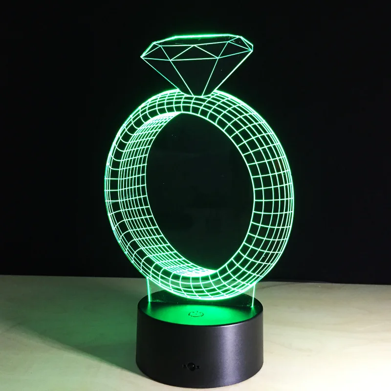 
 Основа для светодиодной лампы 3D, ночник из АБС-пластика и акрила черного цвета, светодиодный ночник с сенсорным управлением, с USB-кабелем и дистанционным управлением  