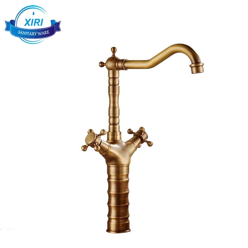 Antique faucet bathroom basin mixer faucet with two handles sink tap for bathroom XR-GZ-7307