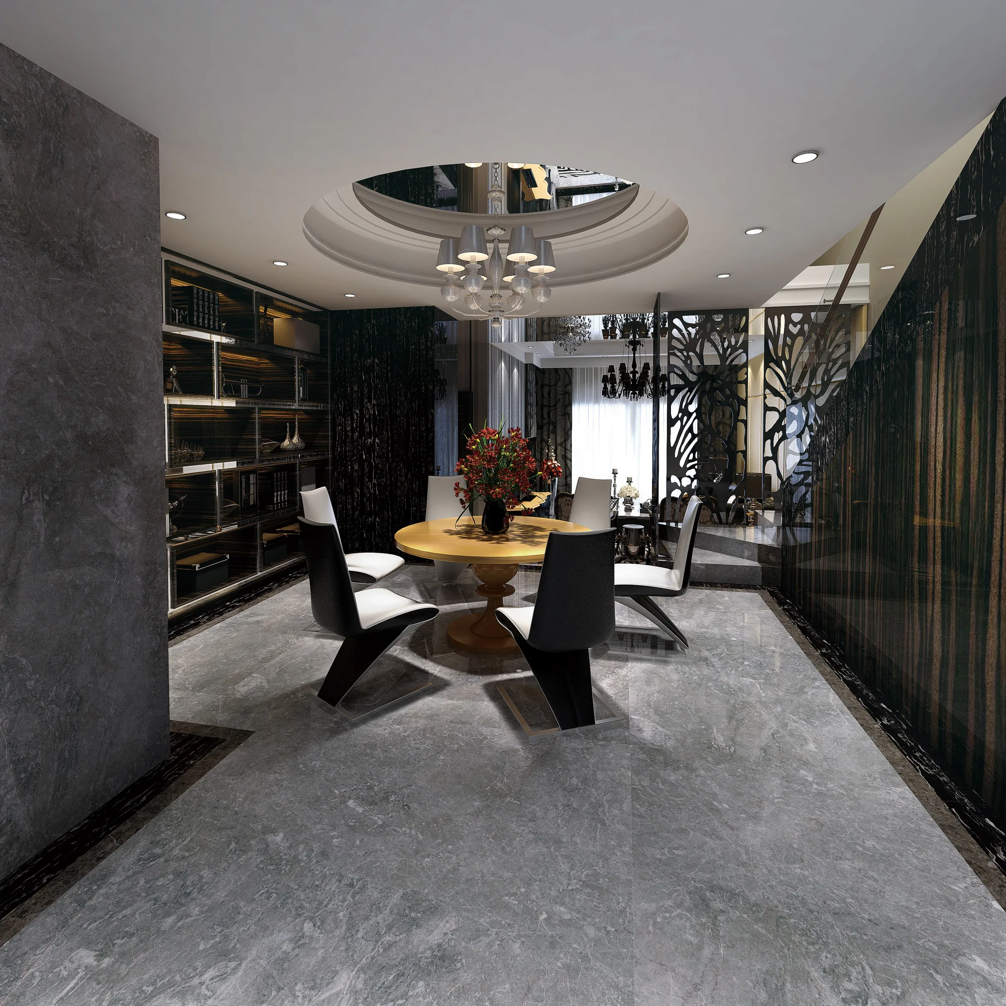 Glazed Messi Grey Marble Pattern Decorative Floor Marble Tile
