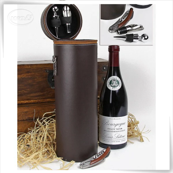 leather liquor bottle carrier