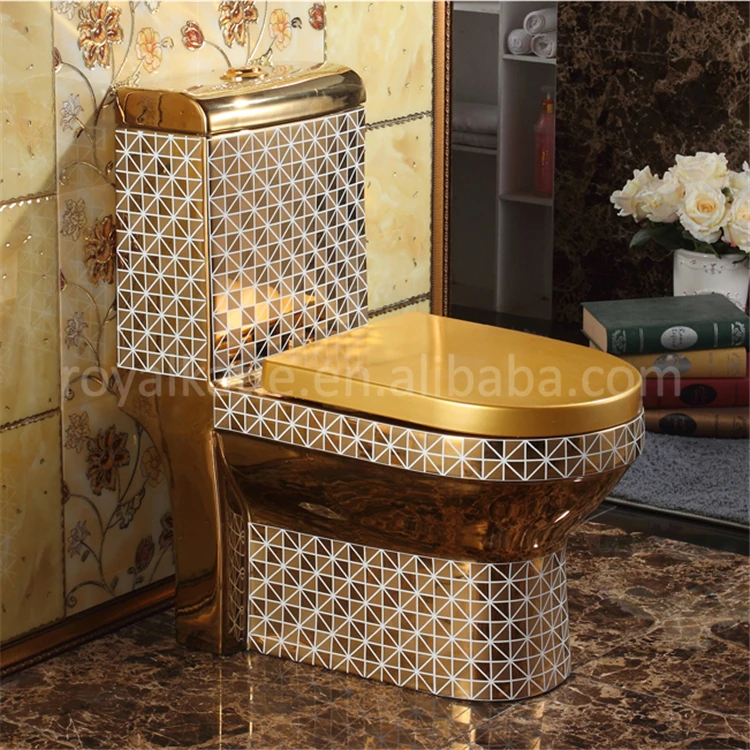 China Chaozhou Factory Direct Price Siphonic Wc Ceramic One Piece Color Gold  Toilet For Sale