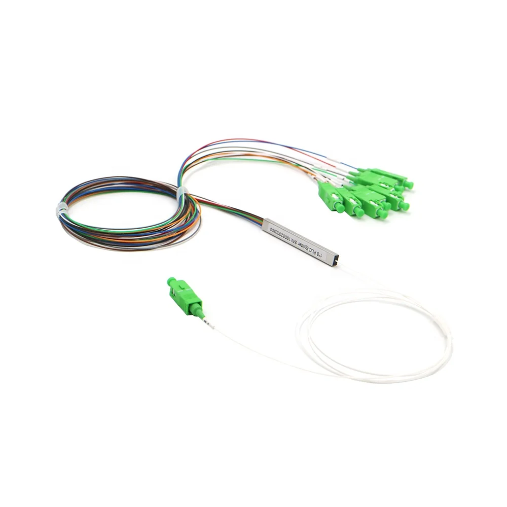 Colorful Fiber 1x8 Mini Steel Tube Type PLC Splitter