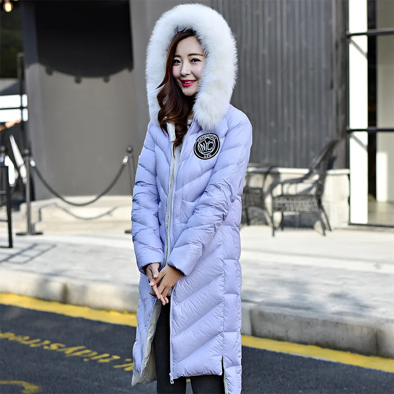 Brand New 2016 High Quality Large Real Fox Fur Collar Women Down Jacket font b Winter