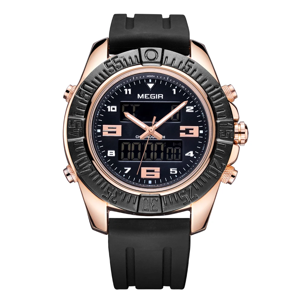 Megir Fashion Men Waterproof LED Digital Watch Luxury Sports Wristwatch