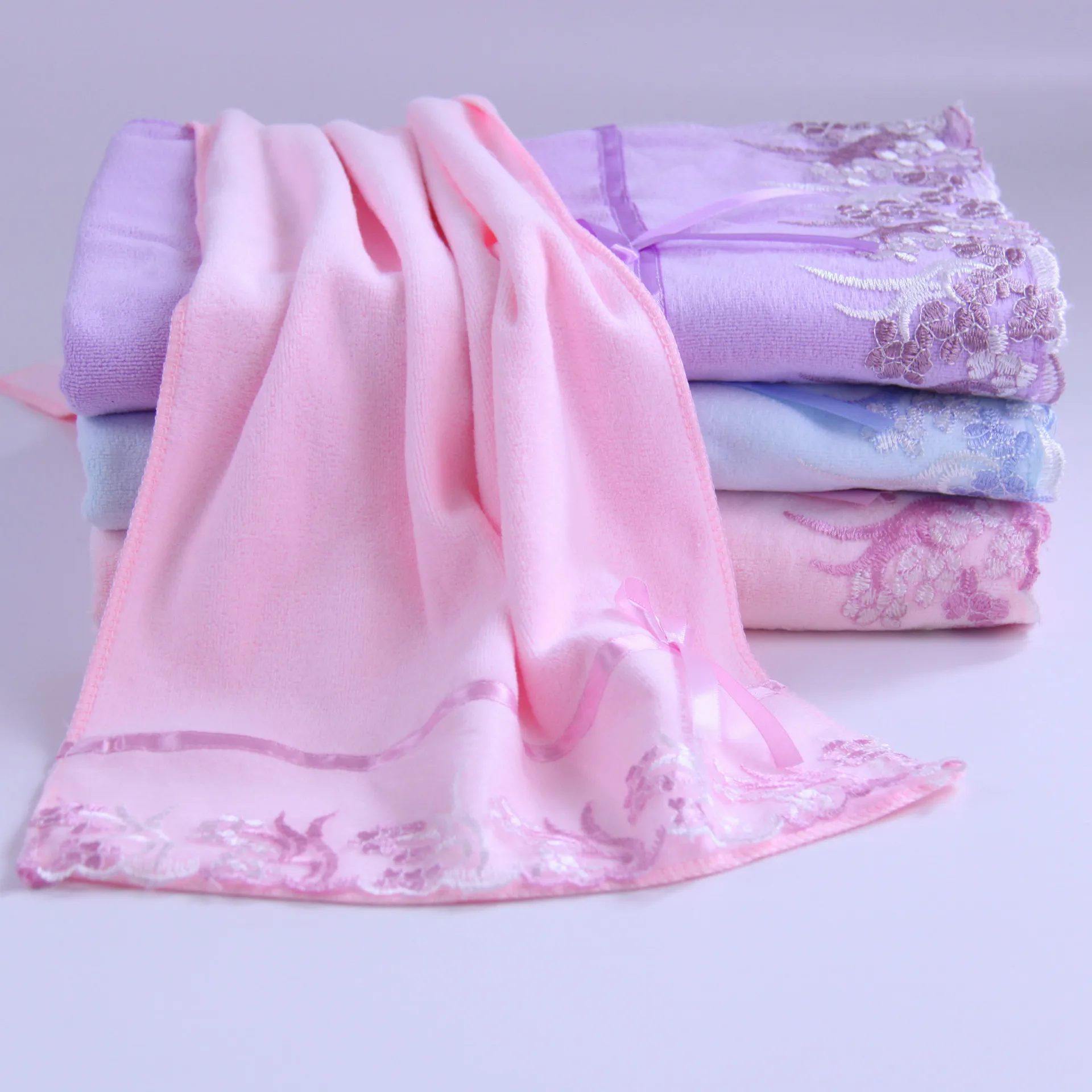 Microfiber Towel Set 400gsm Terry Cloth for Bed & Bath Quick-Dry Plain Square Design for Beach or Hotel Use for Adults