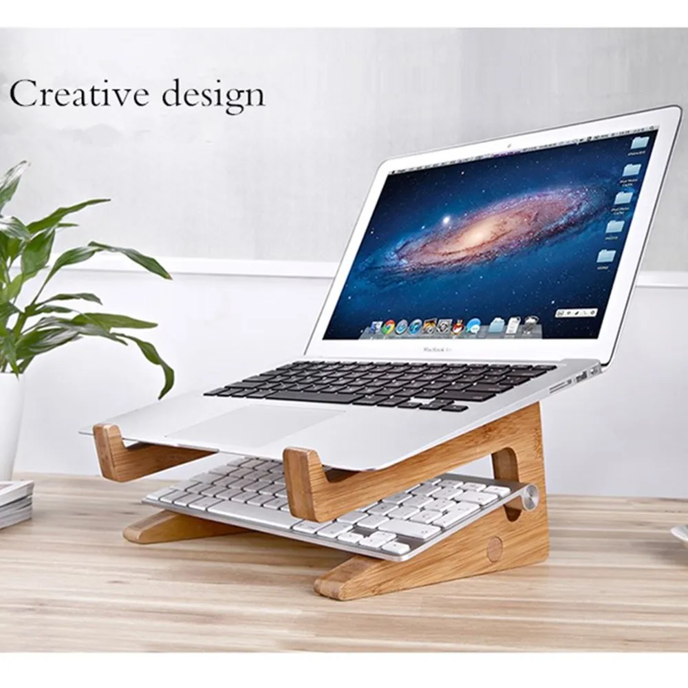 Support Puzzle en Bambou Multifonction pour MacBook - MaxiApple.com   Organizador de escritorio de madera, Cosas en madera, Diseño madera