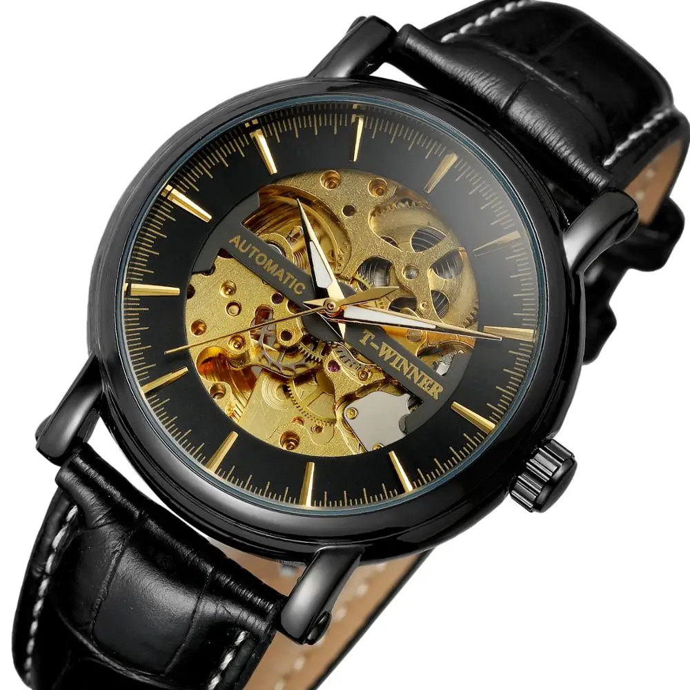 T-winner Men's Watch Luxury Automatic Skeleton Design