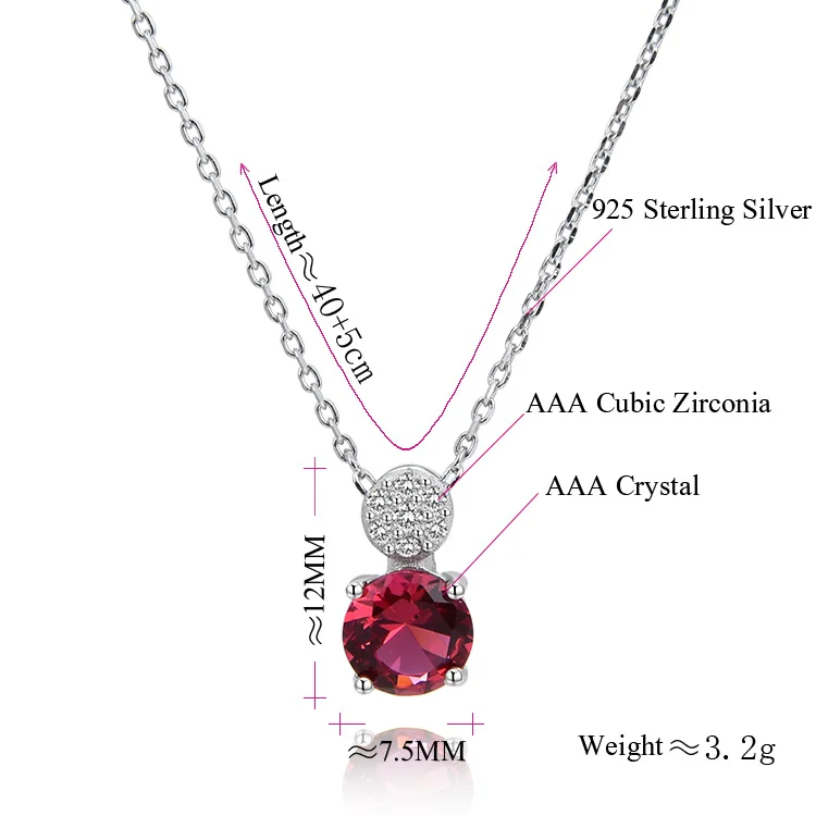 Compre Colgante De Mujer Decalage En Corte Redondo 0.008 Quilates Plata 925 Rubí