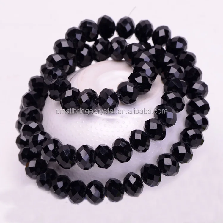 China 6mm Black Loose Beads Crystal Glass Beads for Jewelry Making