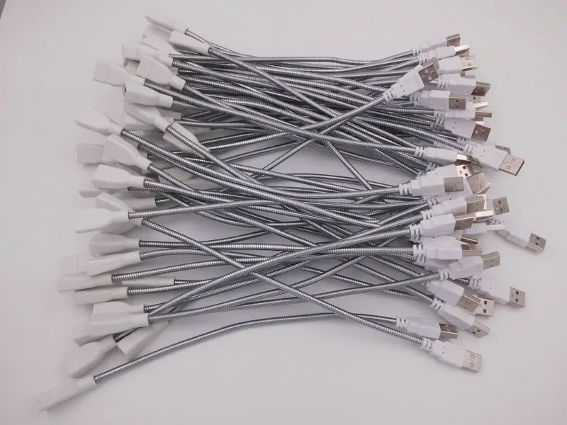 USB Male to Female Extension Cable LED Light Fan Adapter Cable Flexible Metal Hose Power Supply Cord