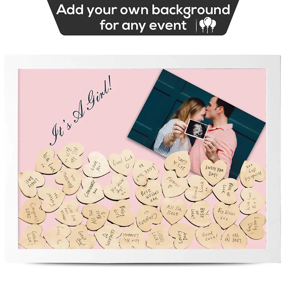 Новый дизайн индивидуальная деревянная Свадебная Гостевая книга альтернативная рамка с подставкой