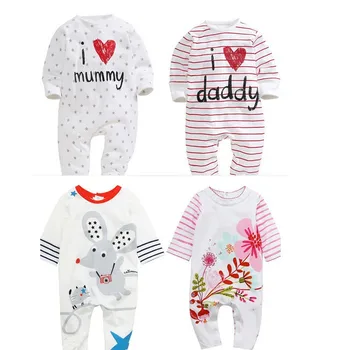 Free Shipping Baby Suits 100%Cotton Long Sleeve Rompers From China