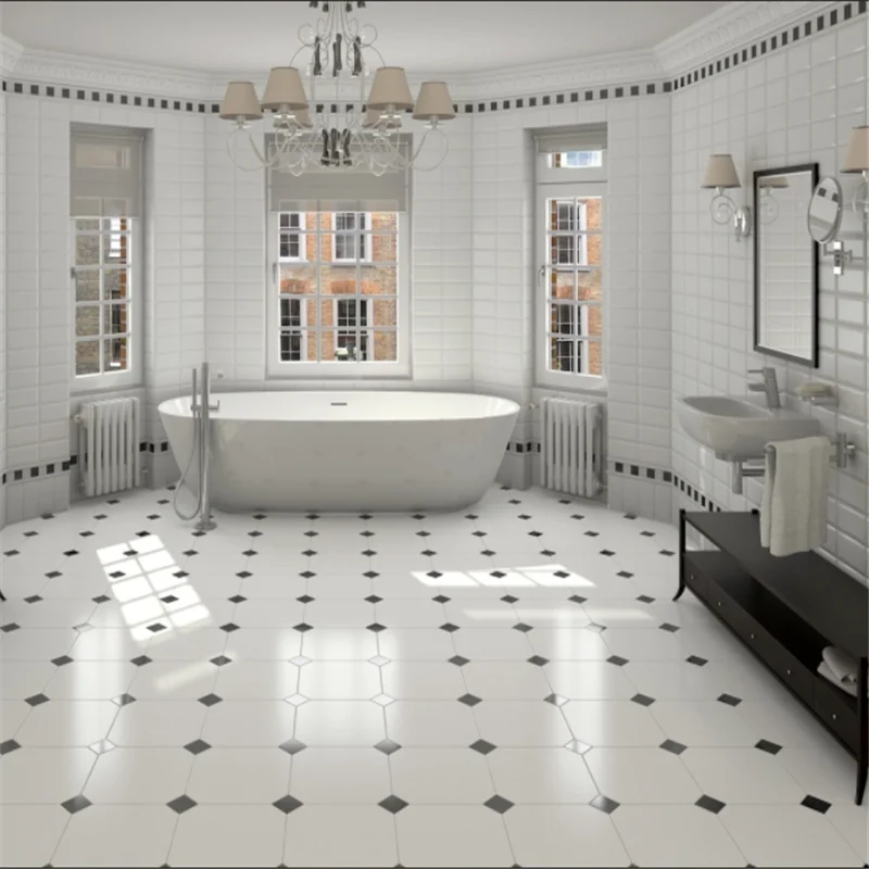 Белая плитка на пол в ванной. Плитка белая с черными квадратиками. Плитка напольная для ванной. Плитка для пола в ванной. Плитка напольная белая с чер.