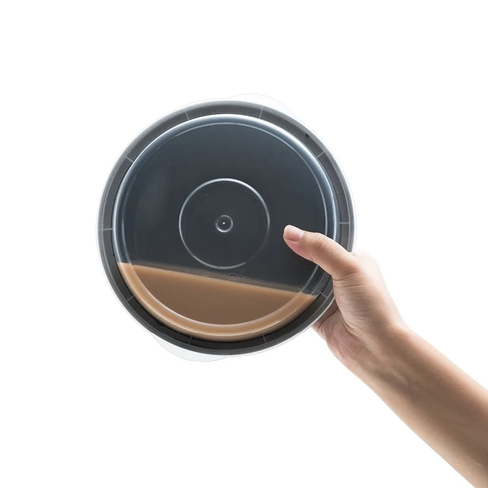 Круглый пластиковый пищевой контейнер с герметичными крышками для еды Bento герметичный