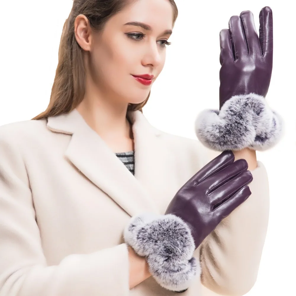 [COSYHARU公式]fur gloves fur gloves 送料・関税込み Amazon.com: GSG Women Leather Gloves Rabbit Fur Cuff
