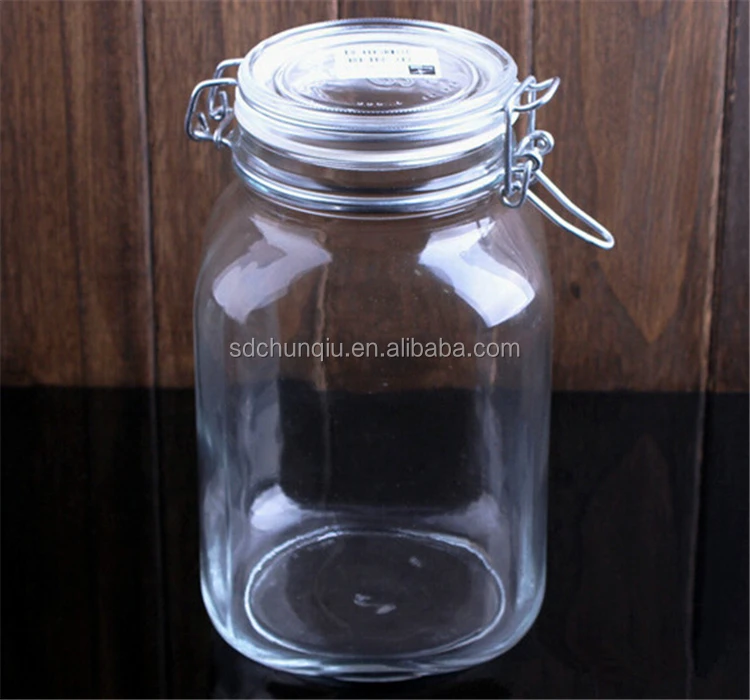 2l 3l 4l 5l Clip Top Glass Storage Jar Large Glass Jar With Metal Clip