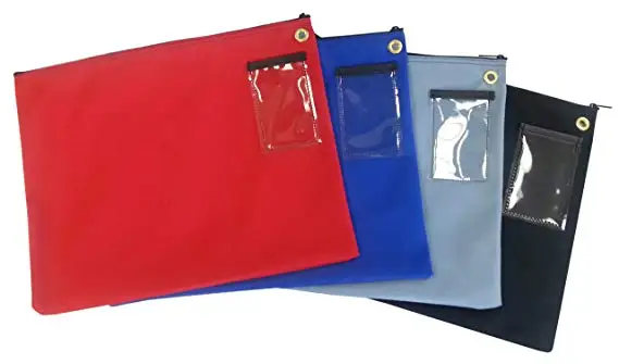 Red Interoffice Mailer Cotton Transit Sack Zipper Case Pouch Canvas Mail Bag