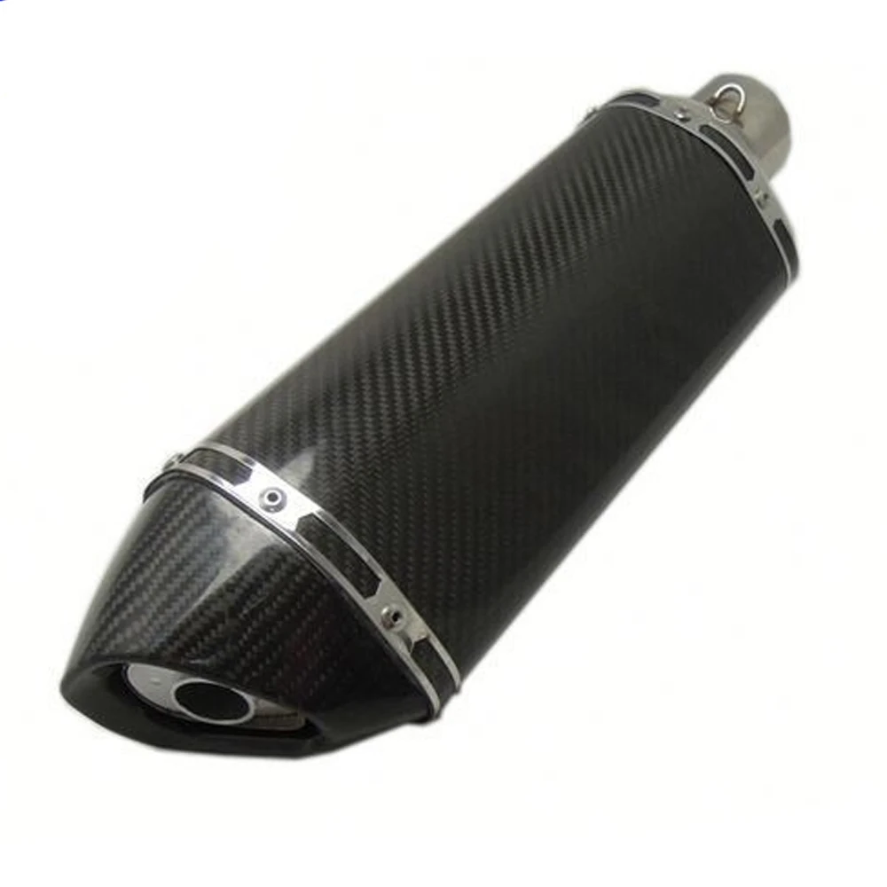 Universal 38mm-51mm Carbon Fiber Motorcycle Short Exhaust Pipe Muffler Silencer