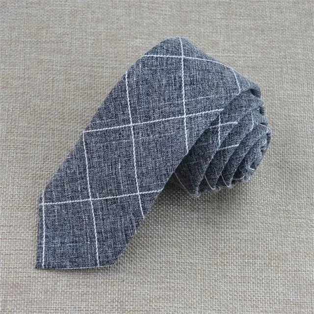 Checked Design Brushed Cotton Men's Tie
