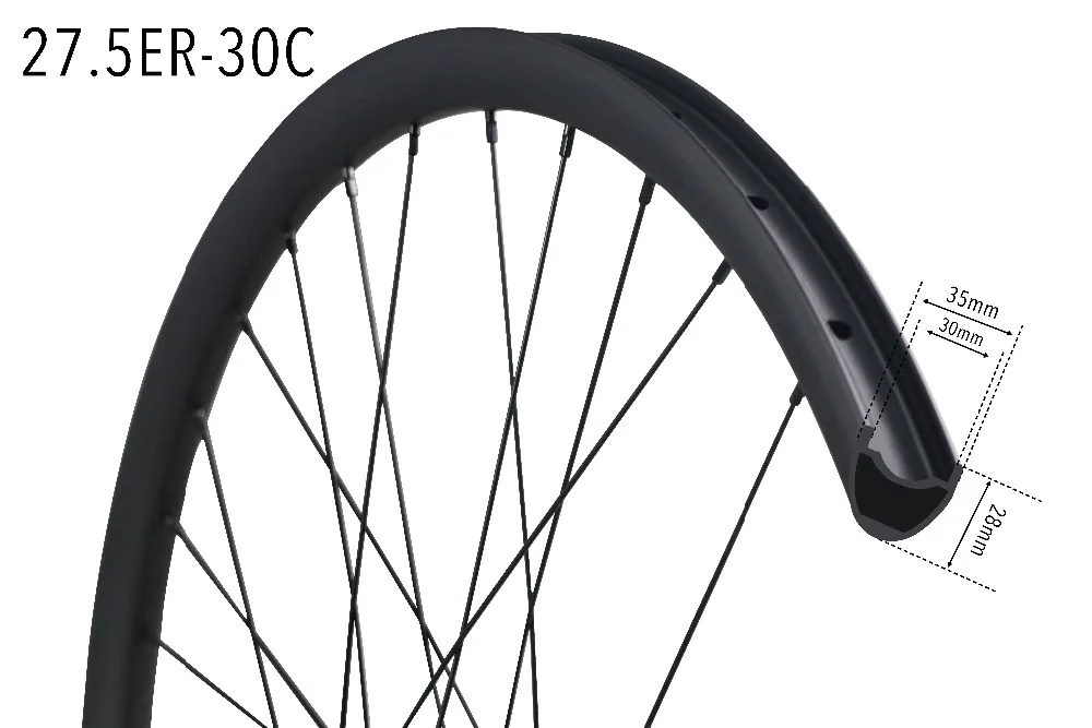 工場直販 OEM 27.5インチ MTB カーボンリム マウンテンバイクホイール