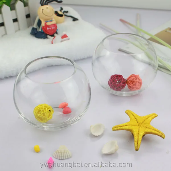 Прозрачная Круглая стеклянная миска для рыбы