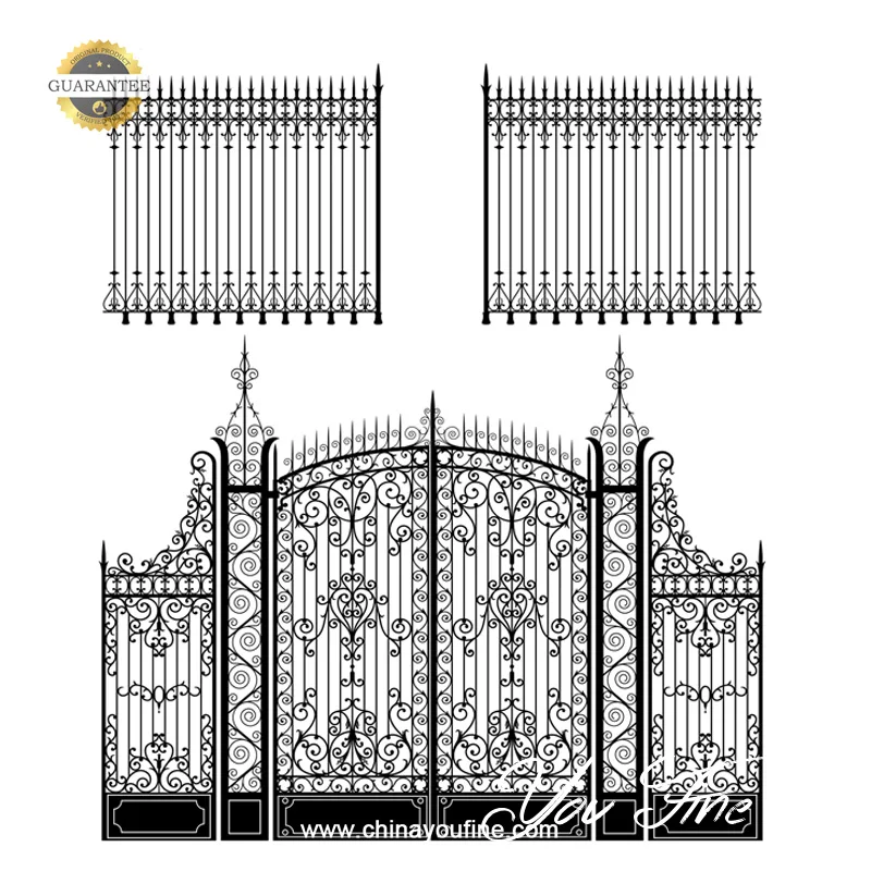 2019 New Models Wrought Iron Square Tube Main Gate Design