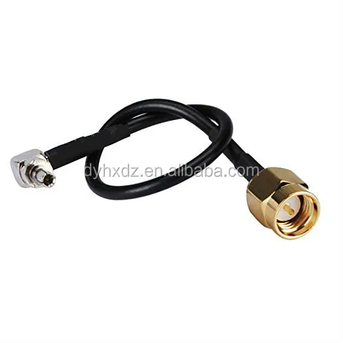 RF cable assembly/Pigtails/Jumper/Interface Cable Sma male straight to Crc9 male right angle pigtail rg174 cable 15cm