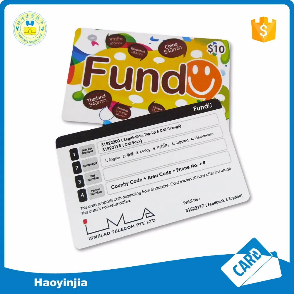 Offset Printing Prepaid Scratch Code Recharge Cards Calling Card