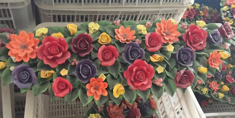 
 Оптовая продажа 3D Ручная работа керамический цветок Роза  