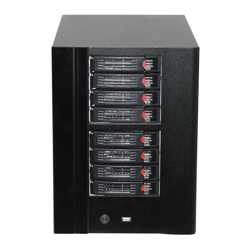 8 Bay Micro Atx Mini Itx Nas Server With Motherboard Memory and System for Data Storage
