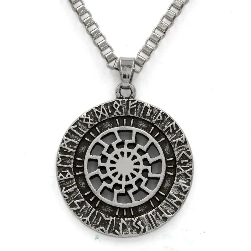 Kolovrat Symbol Pagan Sun Talisman Bijouterie Amulet Pendant Necklace for Men 