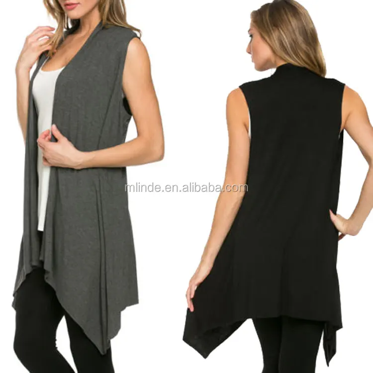 black sleeveless cardigan ladies