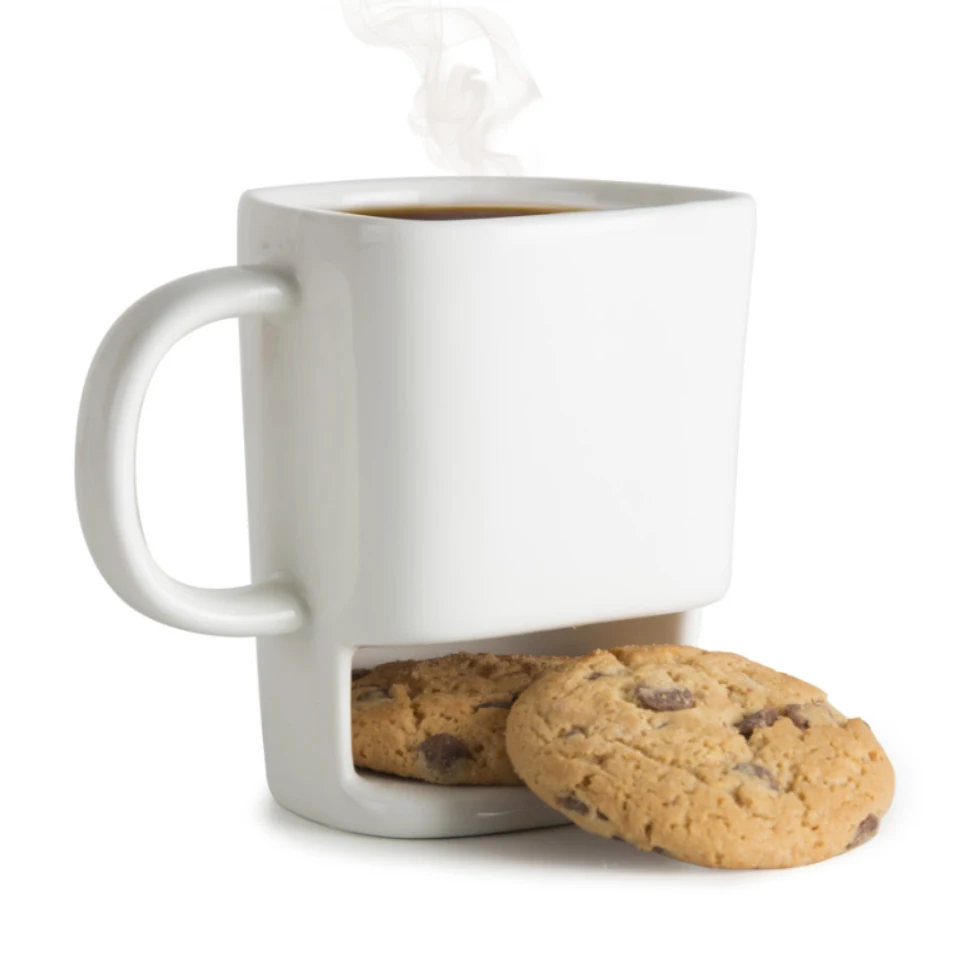 coffee and cookie mug ceramic dunk mug coffee cup with biscuit