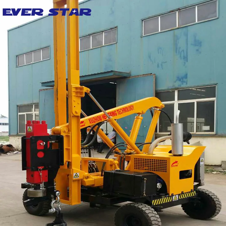 Crash Barrier Installation Pile Drivers Ramming Machine Post Pounder
