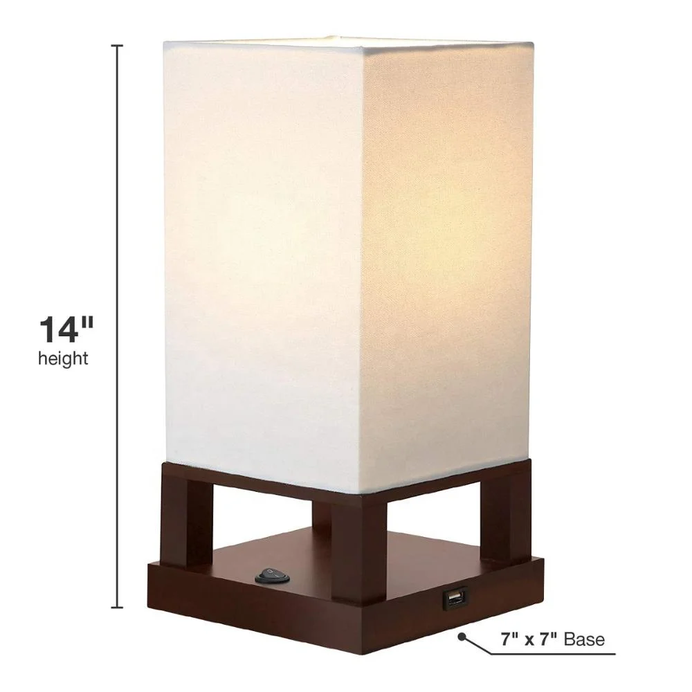 Hote  CE Modern Bedroom black lampara de mesa LED Nightstand desk table Lamp with USB