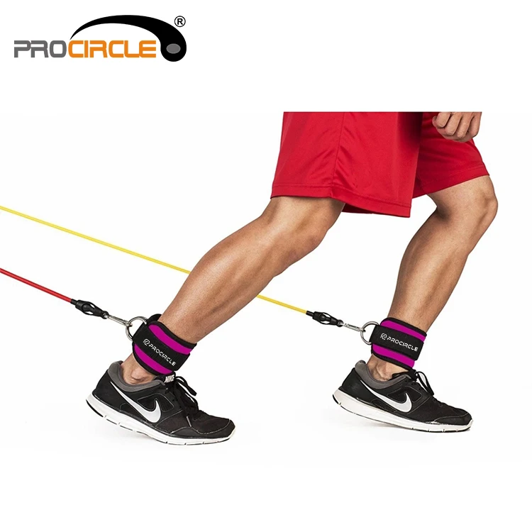 Регулируемые ремни на щиколотку с D-образным кольцом для тренировки ног в тренажерном зале