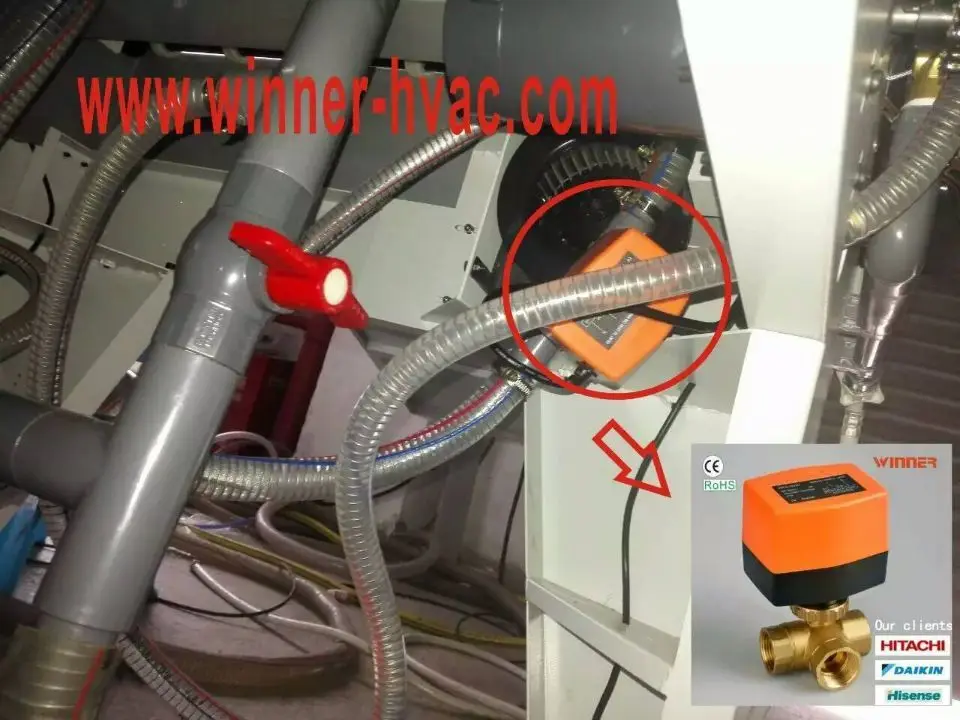 Winner Three Way Wra6302 Electric Actuator Brass Vavles Motorized Water Flow Control Ball Valve