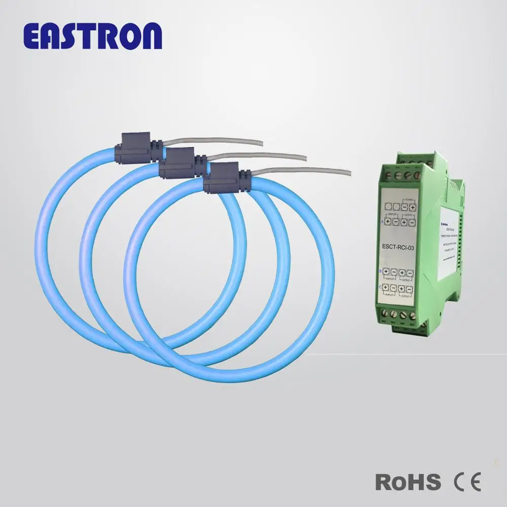 ESCT-RC100 3phase Flexible Rogowski Coils From 100A to 3kA Current Transformer 333mV, or 1A Output