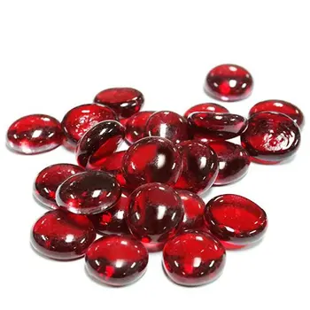 wholesale flat bulk decorative red ruby glass gem stone for wedding supplies vase filler