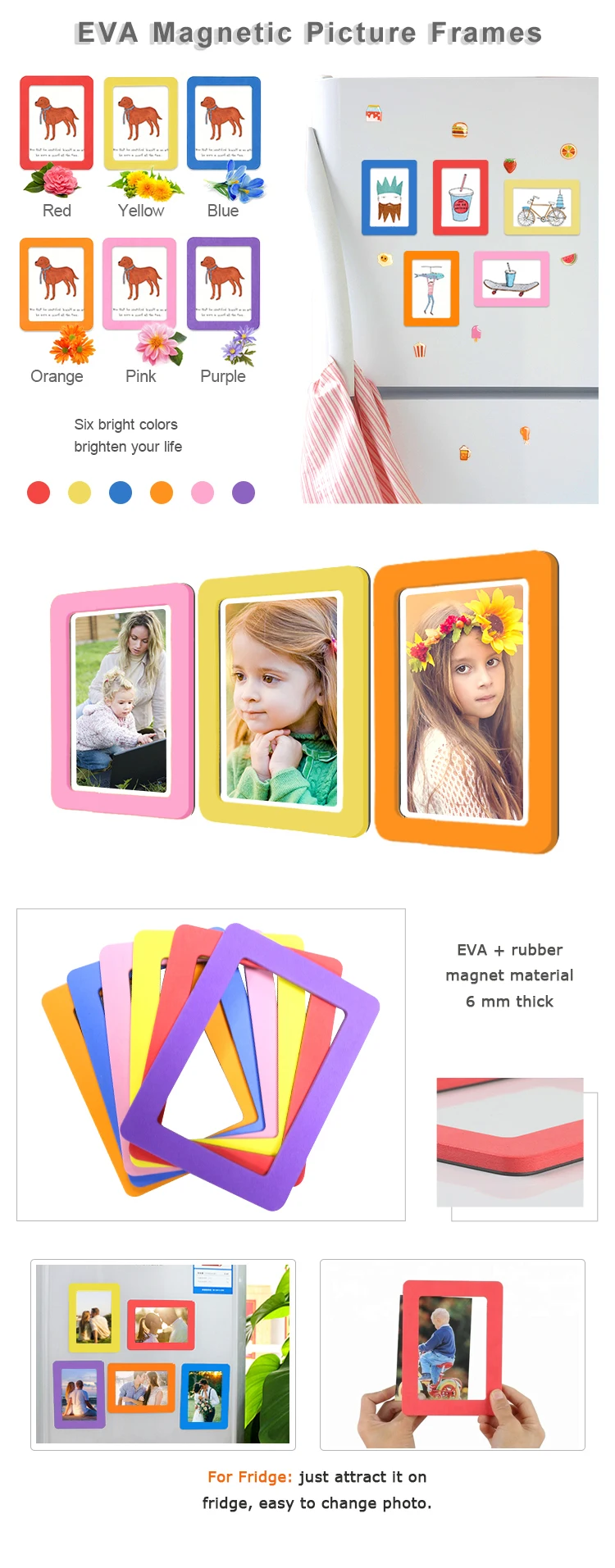 Promotional Gifts for Family and Company Decoration EVA Magnetic Photo Frame supplier
