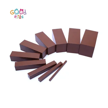 Preschool Teaching Aids Wooden Educational Learning Toy Montessori Sensorial Material - Beechwood Brown Stairs