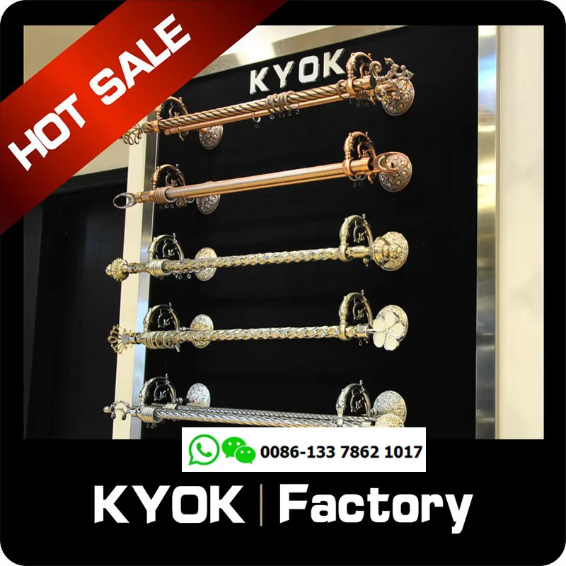 KYOK Decorative Pipe and Drape Curtain Accessories Iron Pipe 28mm Wood Color Curtain Rods in India