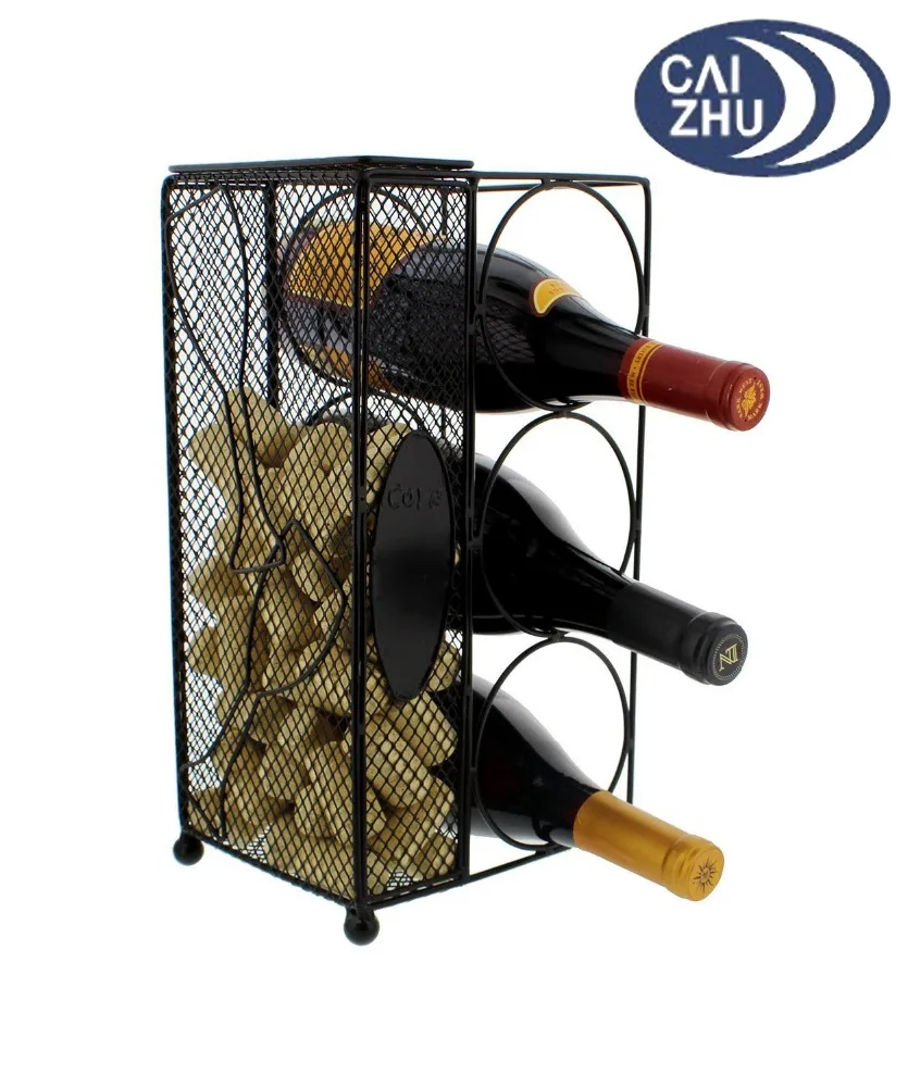 Decorative 3 Bottles Rack Wine Rack Cork Holder Wine Holder Cork Wire