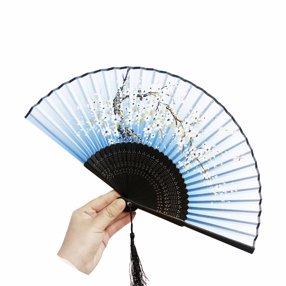 
Японский складной Шелковый ручной вентилятор с индивидуальным принтом 
