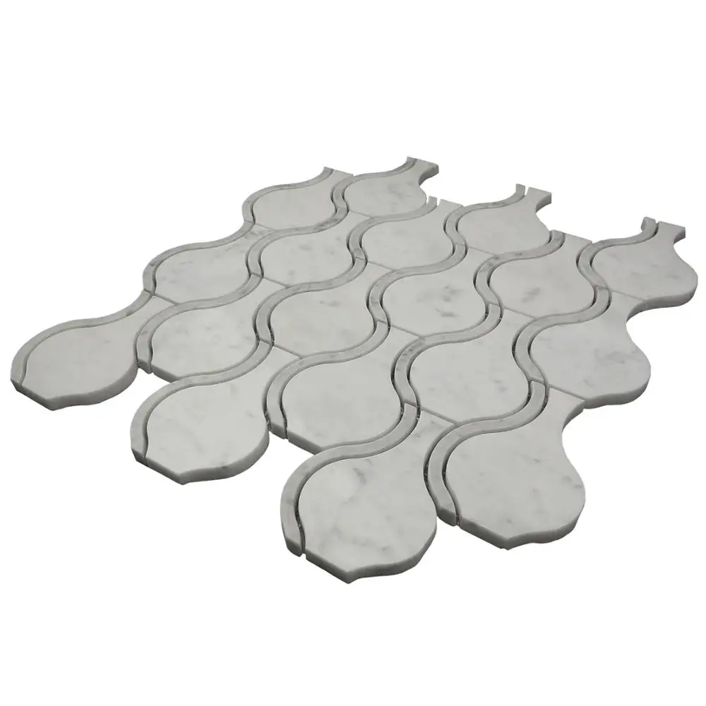 Wonderful Flower Stone Mosaic Art Design for Kitchen Pool Living Room and Interior Wall Decor Resin and Marble Material Tile