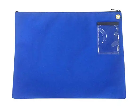 Red Interoffice Mailer Cotton Transit Sack Zipper Case Pouch Canvas Mail Bag