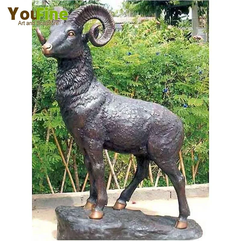 【美品】羊　ヤギ　ブロンズ像　北欧　置物　インテリア　工芸品　美術品　A2957 YOUFINE 大型等身大金属工芸ブロンズ製ガーデンラム羊ヤギ像彫刻販売中